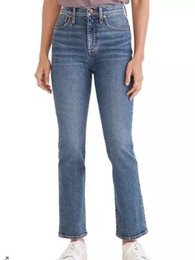 Madewell Cali Demi-Boot Jean Size 26 High Rise Cropped Mini Flare Stretch Denim
